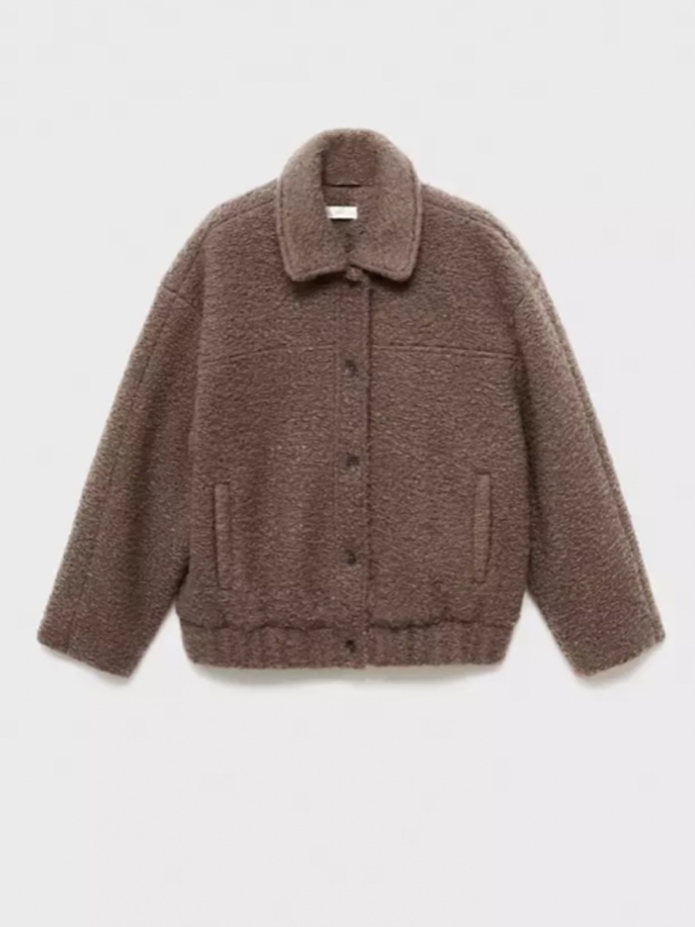 Brown Shearling-effect bomber jacket. Size S. Like new